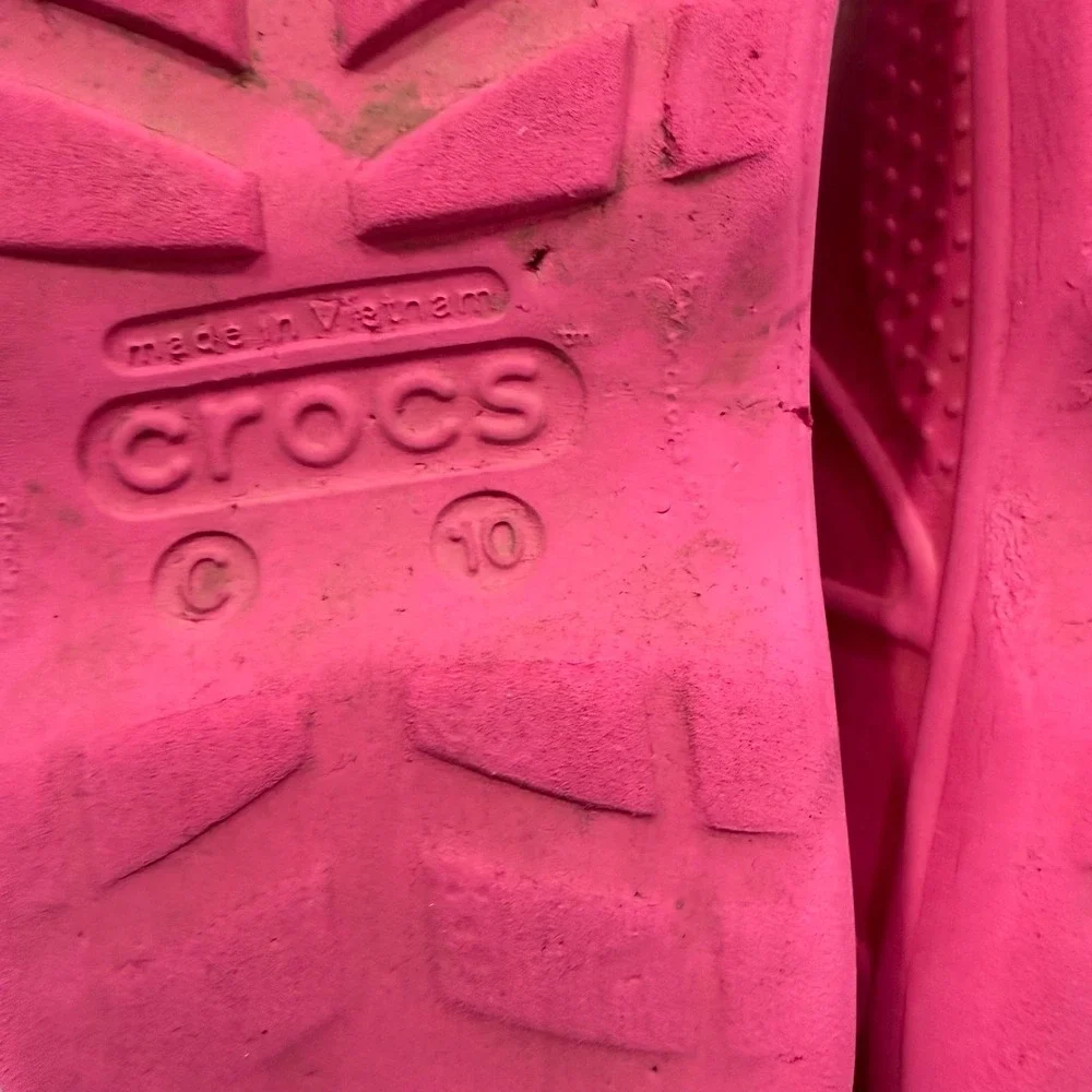 Crocs kids pink rain boots child size 10